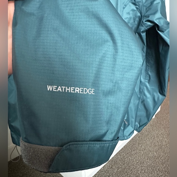 Eddie Bauer weather edge packable rain jacket. Women’s size large, color teal. - Picture 4 of 12